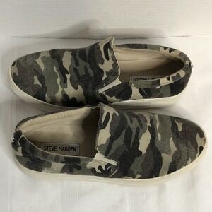 Steve Madden Gills Camo Slip On Sneakers Size 9M womens